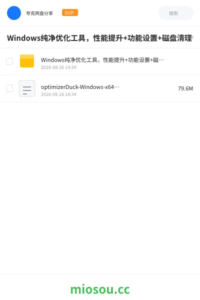 《Windows纯净优化工具,性能提升+功能设置+磁盘清理》软件网盘|学习资源网盘