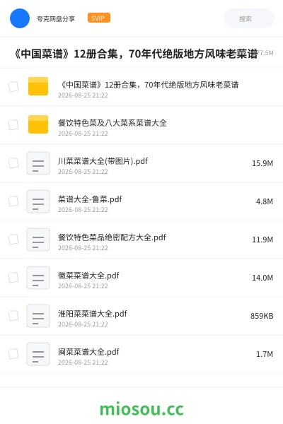 《📚《中国菜谱》12册合集,70年代绝版地方风味老菜谱》书刊网盘|学习资源网盘