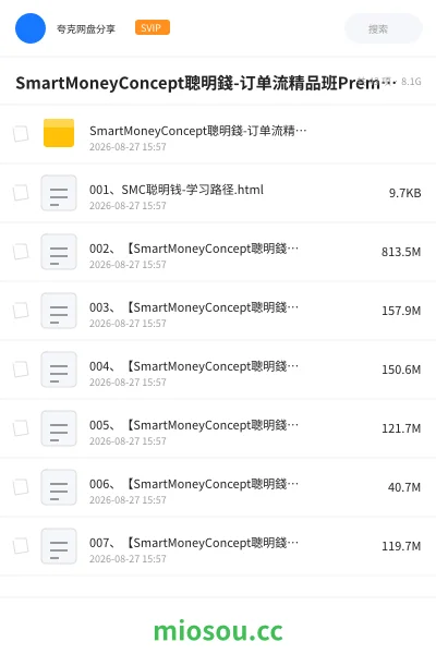 《SmartMoneyConcept聰明錢-订单流精品班PremumClass002》教程网盘|学习资源网盘