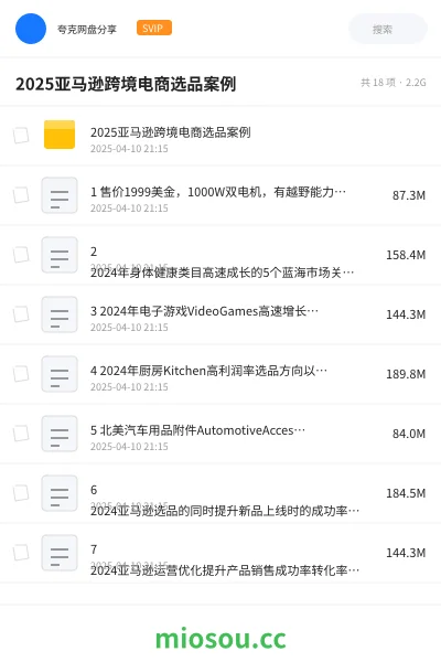 《2025亚马逊跨境电商选品案例》教程网盘|学习资源网盘
