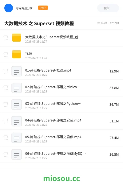 《大数据技术之 Superset视频教程》教程网盘|学习资源网盘