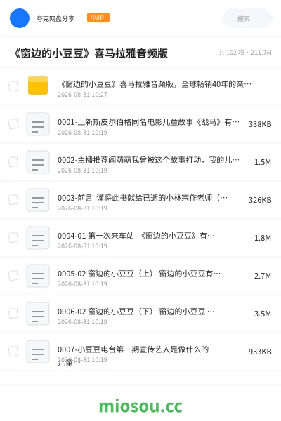《《窗边的小豆豆》喜马拉雅音频版》书籍网盘|学习资源网盘