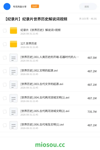 《纪录片《世界历史》解说词+视频》纪录片网盘|学习资源网盘