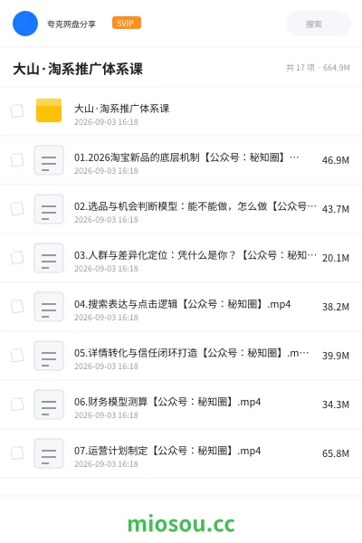 《大山·淘系推广体系课》教程学习资源封面