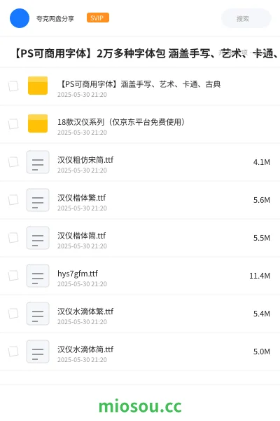 《【PS可商用字体】2万多种字体包 涵盖手写、艺术、卡通、古典》软件学习资源封面