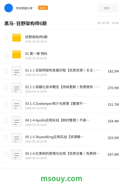 《黑马- 狂野架构师6期》教程学习资源封面