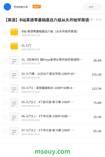 《B站-英语零基础直达六级(从头开始学英语)》英语学习资源封面