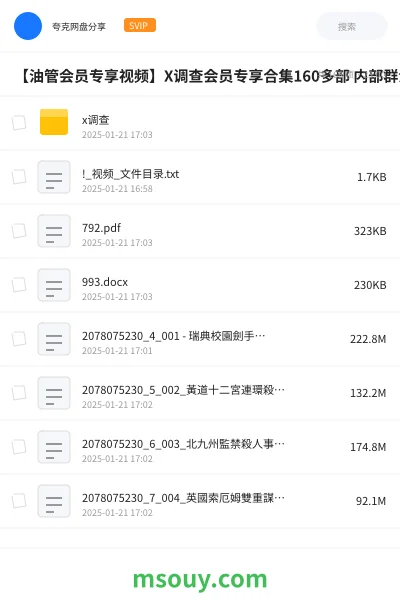 《【油管会员专享视频】X调查会员专享合集160多部 内部群流出~》纪录片学习资源封面