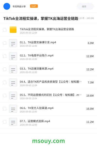 《TikTok全流程实操课,掌握TK出海运营全链路》人工智能学习资源封面