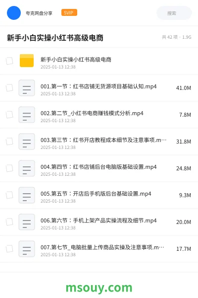 《新手小白实操小红书高级电商》教程学习资源封面