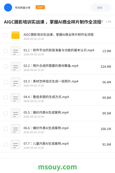 《AIGC摄影培训实战课 ,掌握AI商业样片制作全流程》人工智能学习资源封面
