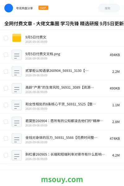 《全网付费文章 - 大佬文集圈 学习先锋 精选研报 9月5日更新》杂志学习资源封面