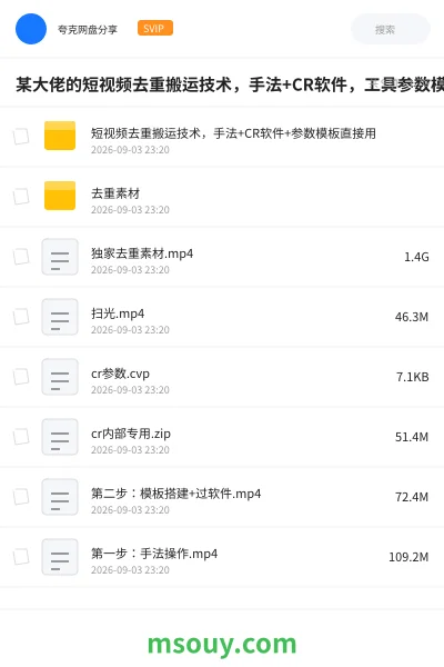 《某大佬的短视频去重搬运技术,手法+CR软件,工具参数模板直接复用》教程学习资源封面