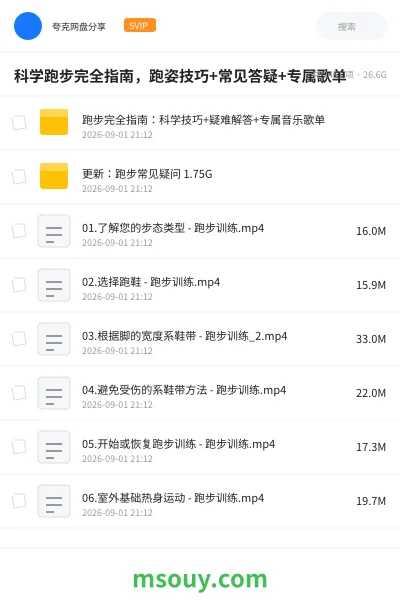 《科学跑步完全指南,跑姿技巧+常见答疑+专属歌单》教程学习资源封面