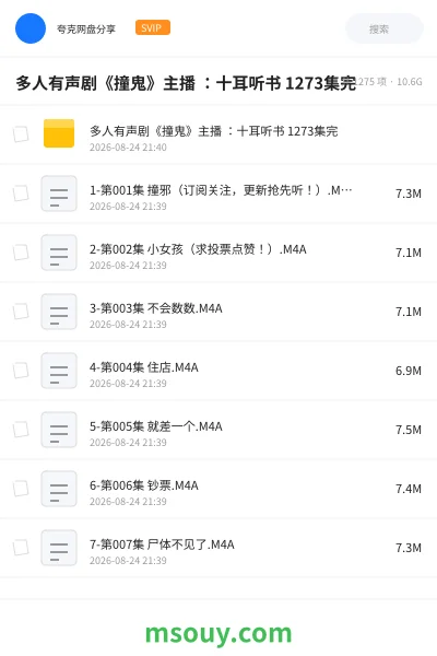 《多人有声剧《撞鬼》主播 :十耳听书 1273集完》其他学习资源封面