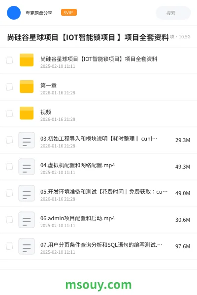 《尚硅谷星球项目【IOT智能锁项目 】项目全套资料》教程学习资源封面