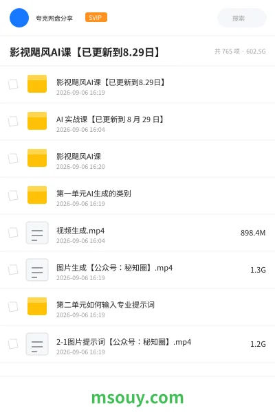《影视飓风AI课【已更新到8.29日】》AIGC网盘|学习资源网盘