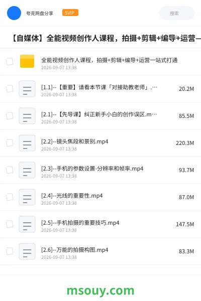 《🎥 【自媒体】全能视频创作人课程,拍摄+剪辑+编导+运营—站式打通》教程学习资源封面