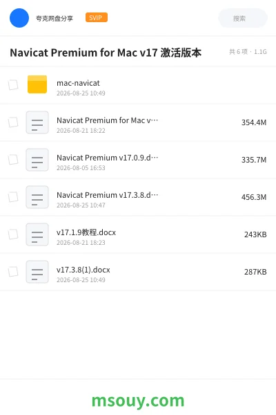 《Navicat Premium for Mac v17 激活版》软件学习资源封面