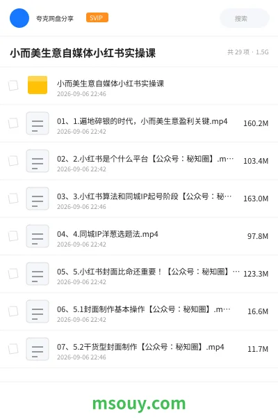 《小而美生意自媒体小红书实操课》教程学习资源封面