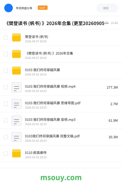 《《樊登读书 (帆书) 》2026年合集 (更至20260905)|如何成为情绪稳定的父母》教程网盘|学习资源网盘