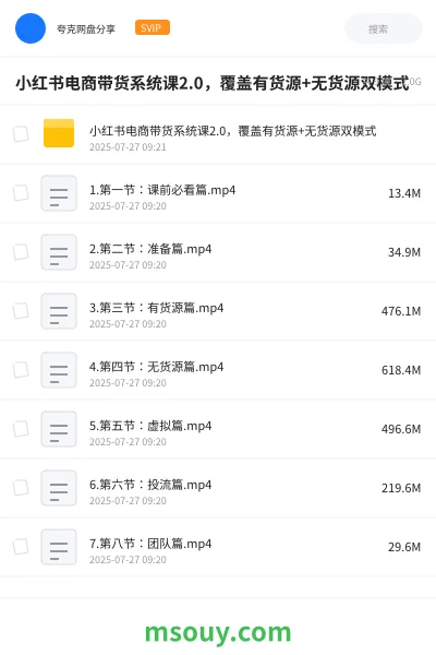 《小红书电商带货系统课2.0,覆盖有货源+无货源双模式》教程学习资源封面
