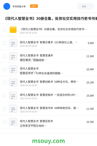 《📚《现代人智慧全书》30册合集,处世社交实用技巧老书书单》书刊学习资源封面