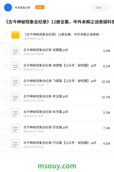 《《古今神秘现象全纪录》12册全集,中外未解之谜悬疑科普老书书单》书刊学习资源封面