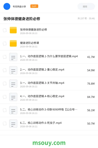 《张帅体德健身进阶必修》教程学习资源封面