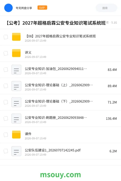 《【公考】2027年超格启霖公安专业知识笔试系统班刷题阶段15》公考网盘|学习资源网盘