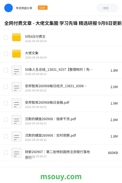 《全网付费文章 - 大佬文集圈 学习先锋 精选研报 9月8日更新》书刊学习资源封面