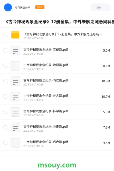 《📚《古今神秘现象全纪录》12册全集,中外未解之谜悬疑科普老书书单》书刊学习资源封面