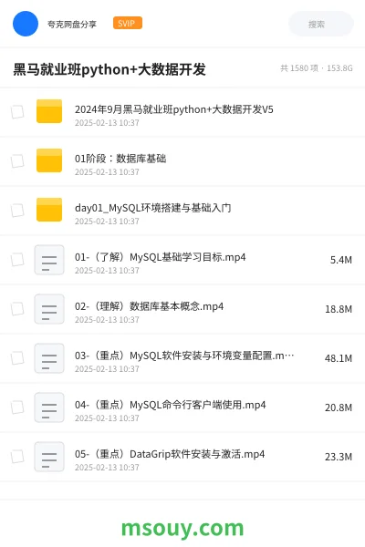 《黑马就业班python+大数据开发》教程学习资源封面