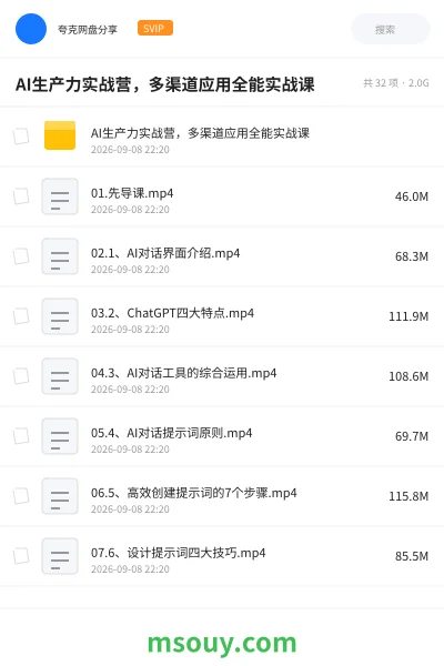 《AI生产力实战营,多渠道应用全能实战课》AIGC学习资源封面