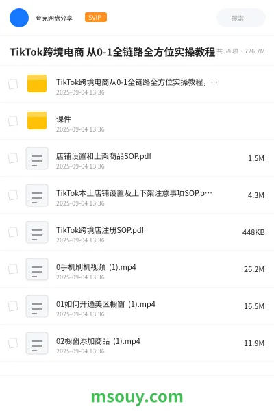 《TikTok跨境电商 从0-1全链路全方位实操教程》教程学习资源封面