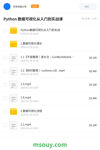 《Python 数据可视化从入门到实战课》教程学习资源封面
