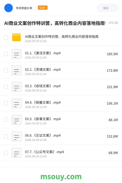 《AI商业文案创作特训营,高转化商业内容落地指南》AIGC学习资源封面