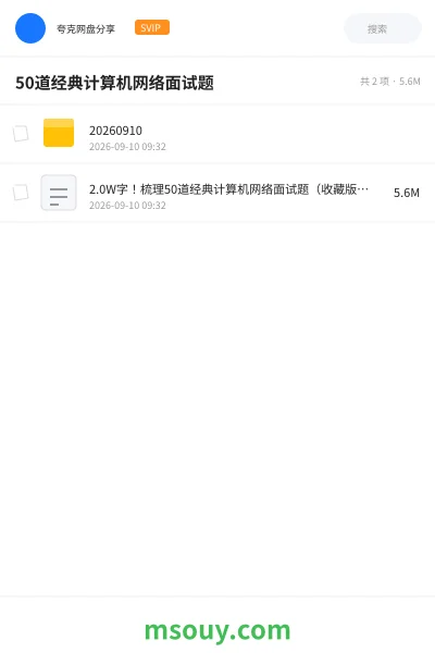 《50道经典计算机网络面试题》编程网盘｜学习资源网盘