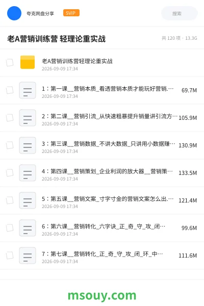 《老A营销训练营 轻理论重实战》教程学习资源封面