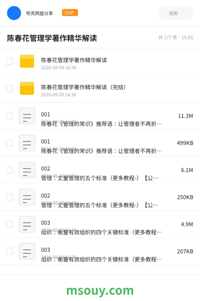 《陈春花管理学著作精华解读》教程网盘|学习资源网盘