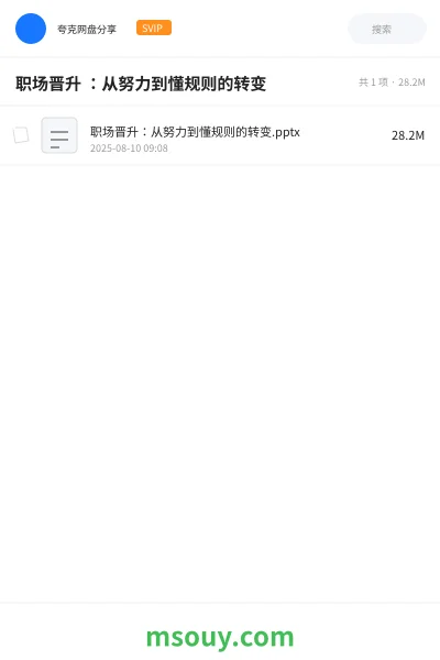 《职场晋升 ：从努力到懂规则的转变》教程网盘｜学习资源网盘