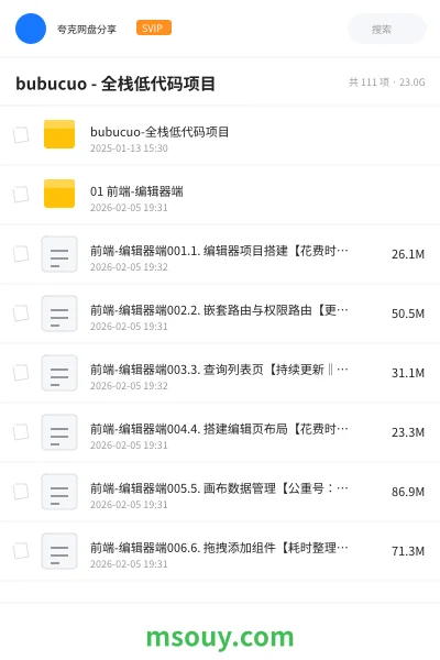 《bubucuo - 全栈低代码项目》编程网盘｜学习资源网盘