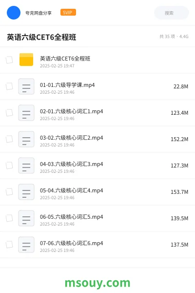《英语六级CET6全程班》英语学习资源封面