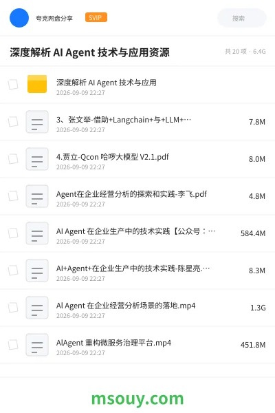 《深度解析 AI Agent 技术与应用资源》AIGC学习资源封面
