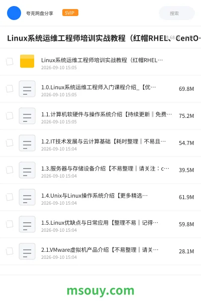 《Linux系统运维工程师培训实战教程(红帽RHEL、CentOS、国产系列)》教程学习资源封面