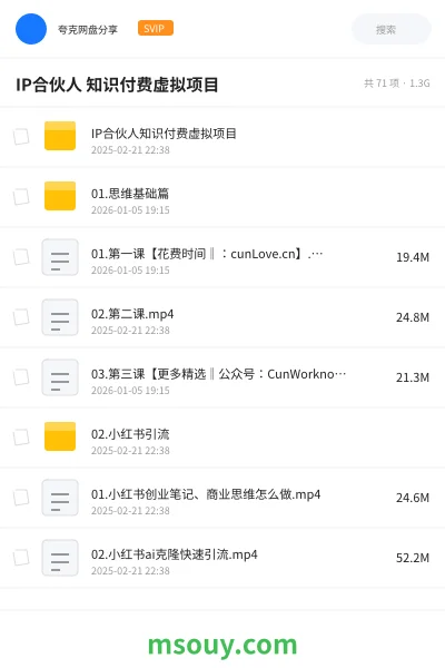《IP合伙人 知识付费虚拟项目》网赚学习资源封面