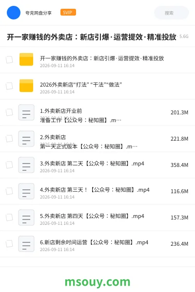 《开一家赚钱的外卖店:新店引爆·运营提效·精准投放》教程网盘|学习资源网盘