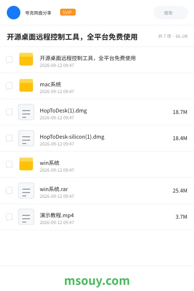《开源的桌面远程控制工具 ,全平台免费使用》软件学习资源封面