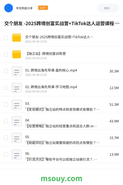 《交个朋友 -2025跨境创富实战营+TikTok达人运营课程 价值5980》教程学习资源封面