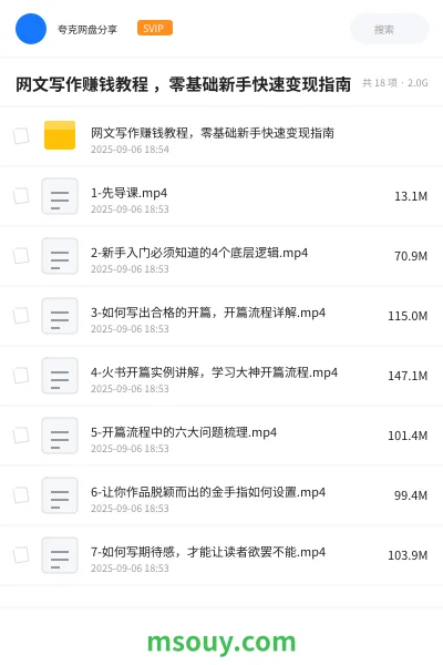 《网文写作赚钱教程 ,零基础新手快速变现指南》教程学习资源封面